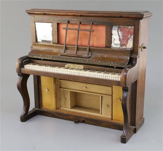 A Victorian novelty rosewood sewing cabinet, 13in. height 12in.